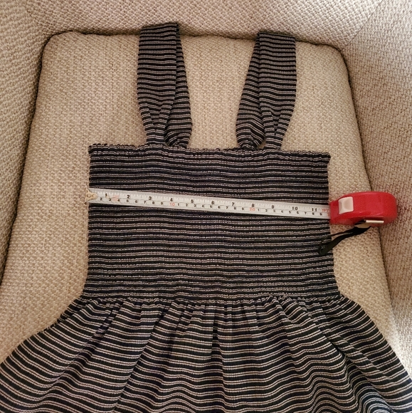 Madewell Texture & Thread smocked peplum black and white stripes tank top - Picture 11 of 11